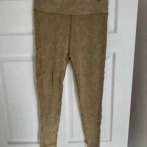 Aerie Offline NWOT High-Waist Ribbed Side Seam Leggings — Tan